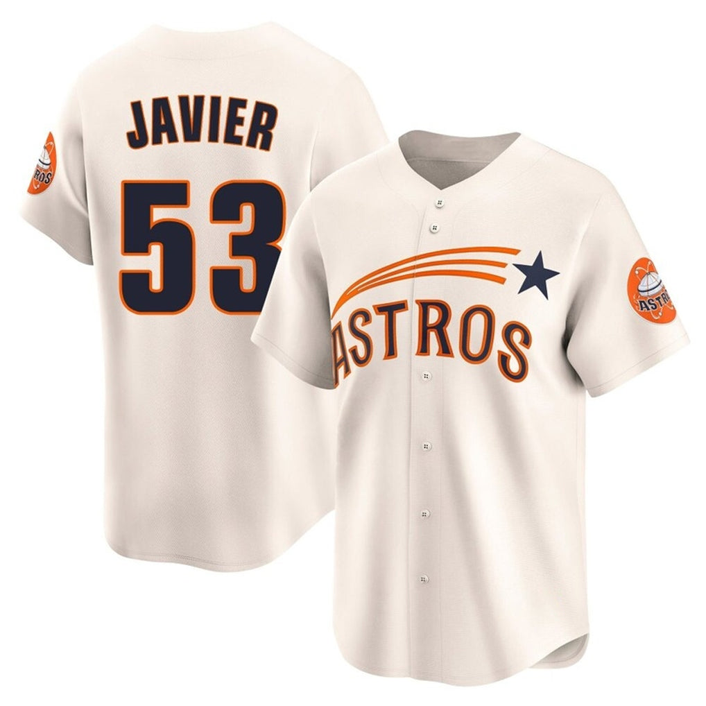 H.Astros #53 Cristian Javier Player Cream Throwback Cooperstown Collection Limited Fdoa Stitched Jerseys