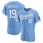 KC.Royals #19 Michael Massey Player Light Blue Alt Limited Elite Home Fdoa Stitched Jerseys