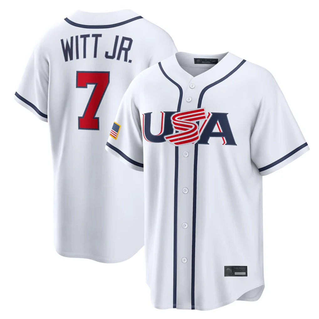 KC.Royals #7 Bobby Witt Jr. Player White USA 2026 World Classic Game Fdoa Stitched Jerseys