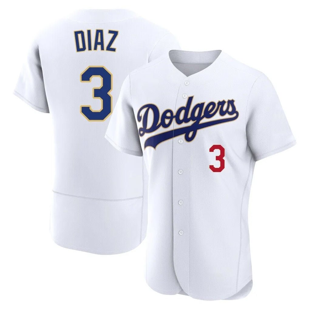 LA.Dodgers #3 Edwin D¨ªaz Player Gold White 2026 Collection Stadium Limited Elite Fdoa Stitched Jerseys