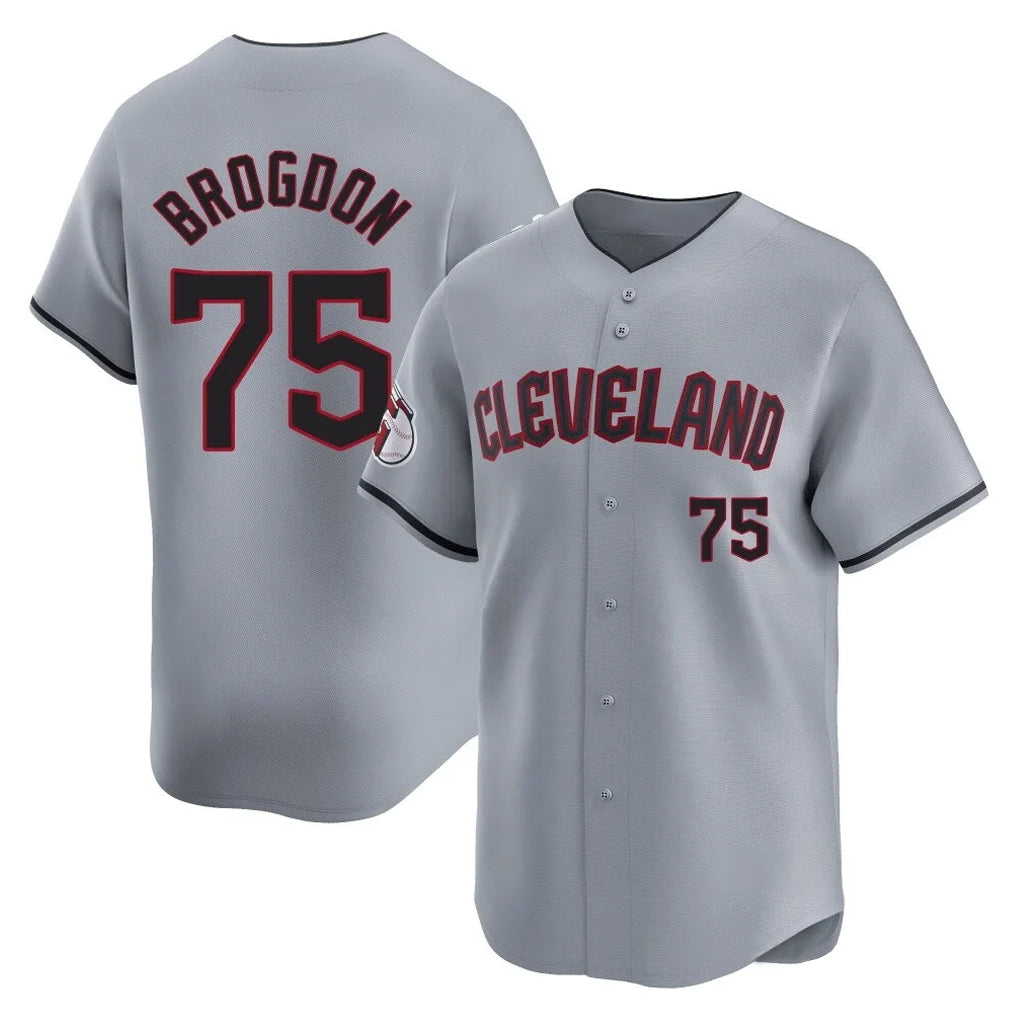 C.Guardians #75 Connor Brogdon Player Gray Road Limited Home Fdoa Stitched Jerseys