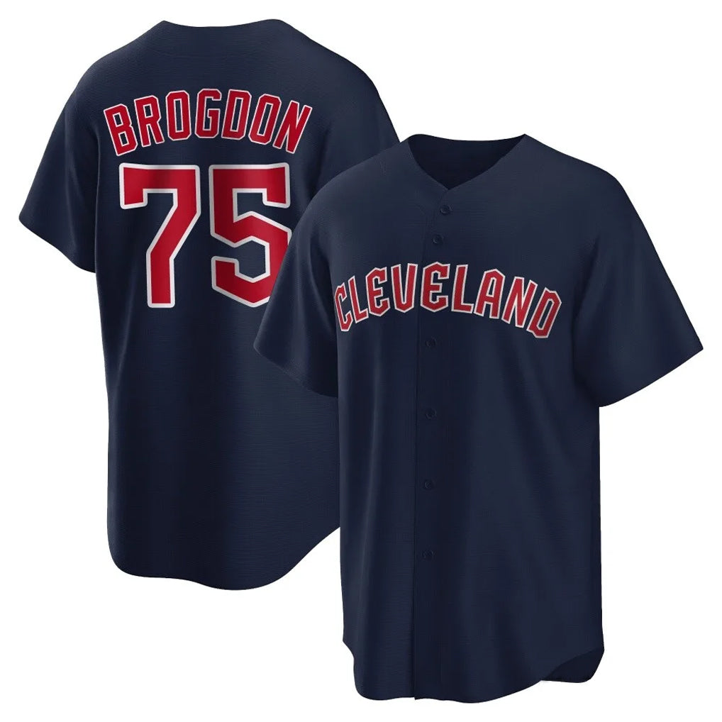 C.Guardians #75 Connor Brogdon Player Navy Game Home Fdoa Stitched Jerseys
