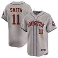 H.Astros #11 Cam Smith Player Gray Home Limited Fdoa Stitched Jerseys