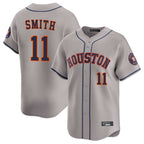H.Astros #11 Cam Smith Player Gray Home Limited Fdoa Stitched Jerseys