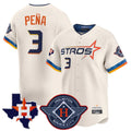 H.Astros #3 Jeremy Pe?a Player Cream City Connect Texas Patch Vapor Premier Limited Home Fdoa Stitched Jerseys