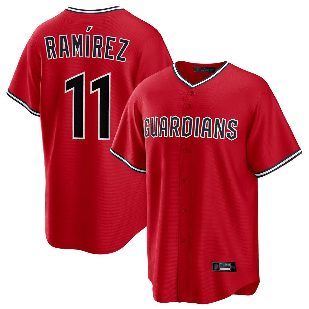 C.Guardians #11 Jose Ramirez Player Red Home Game Fdoa Stitched Jerseys