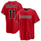 C.Guardians #11 Jose Ramirez Player Red Home Game Fdoa Stitched Jerseys