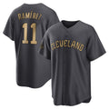 C.Guardians #11 Jose Ramirez Player Charcoal All-Star Limited Home Fdoa Stitched Jerseys