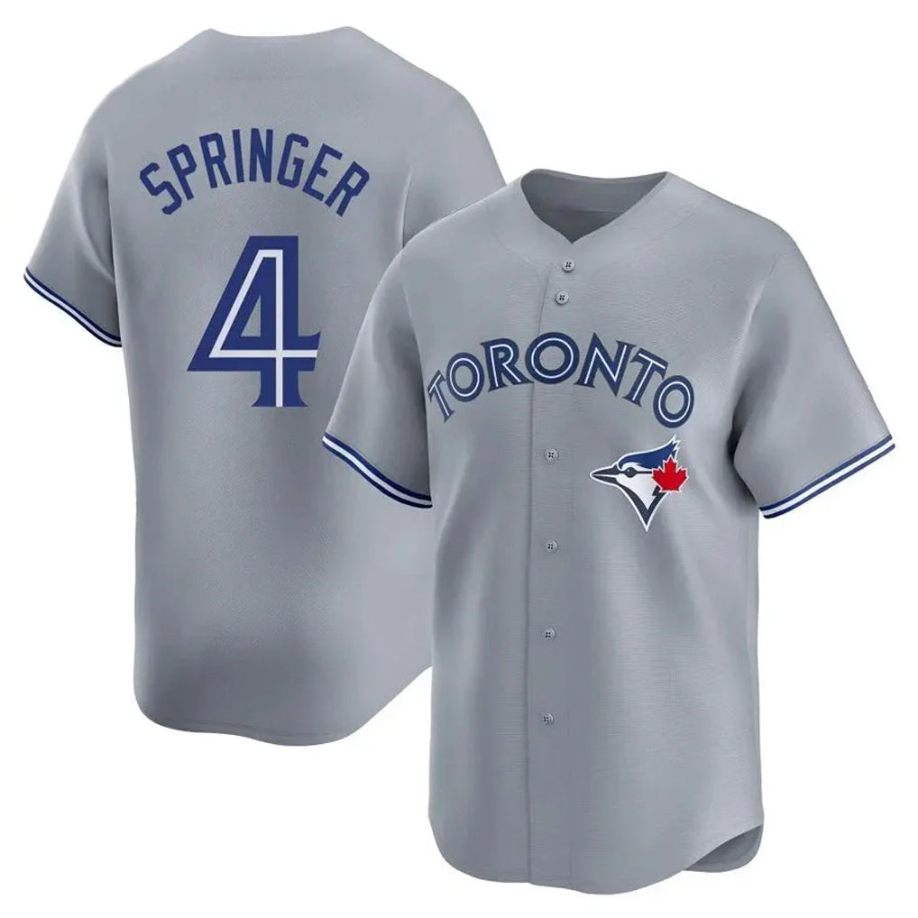 T.Blue Jays #4 George Springer Player Gray Home Limited Fdoa Stitched Jerseys