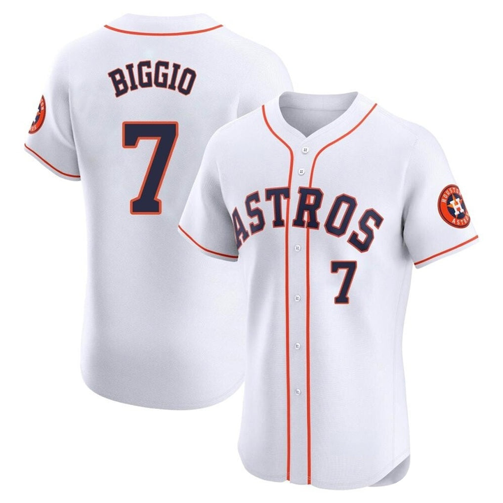 H.Astros #7 Craig Biggio Player White Limited Elite Home Fdoa Stitched Jerseys