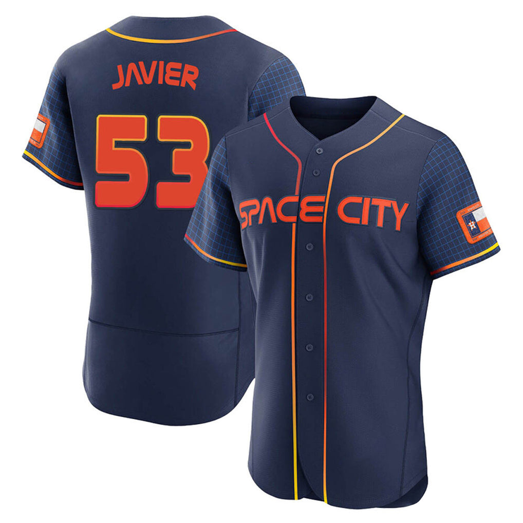H.Astros #53 Cristian Javier Player Navy City Connect Limited Elite Home Fdoa Stitched Jerseys