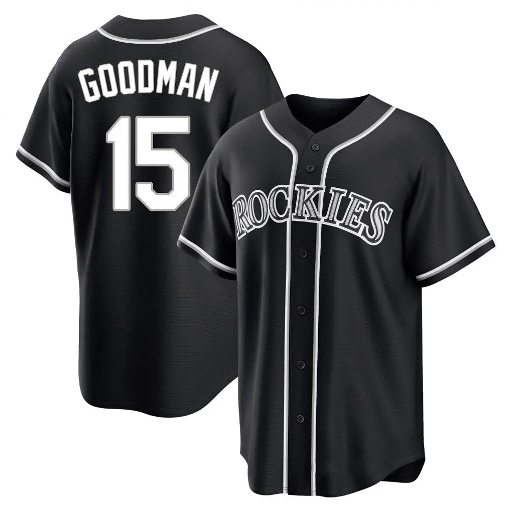 C.Rockies #15 Hunter Goodman Player Black Fashion Out Home Game Fdoa Stitched Jerseys