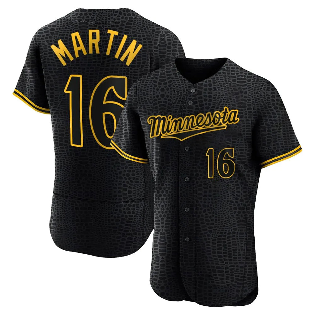 M.Twins #16 Austin Martin Player Black Snake Skin City Home Limited Elite Fdoa Stitched Jerseys