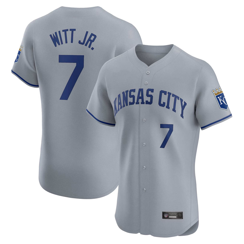 KC.Royals #7 Bobby Witt Jr. Player Gray Limited Elite Home Fdoa Stitched Jerseys