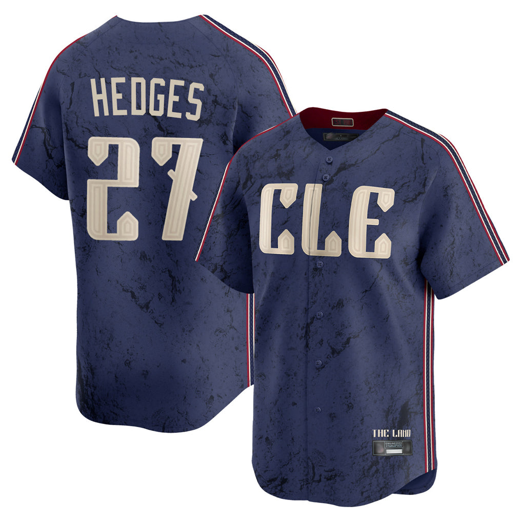 C.Guardians #27 Austin Hedges Player Navy City Connect Limited Home Fdoa Stitched Jerseys