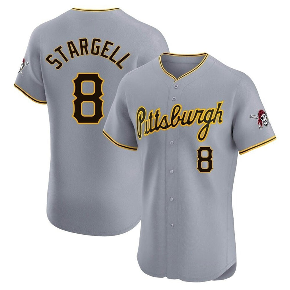 P.Pirates #8 Willie Stargell Player Gray Road Home Limited Elite Fdoa Stitched Jerseys