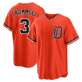 D.Tigers #3 Alan Trammell Player Orange Home Game Fdoa Stitched Jerseys