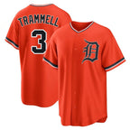 D.Tigers #3 Alan Trammell Player Orange Home Game Fdoa Stitched Jerseys