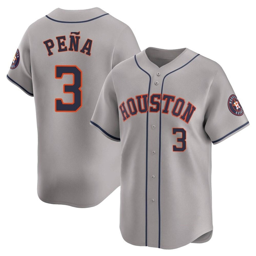 H.Astros #3 Jeremy Pe?a Player Gray Home Limited Fdoa Stitched Jerseys