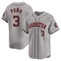 H.Astros #3 Jeremy Pe?a Player Gray Home Limited Fdoa Stitched Jerseys