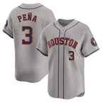 H.Astros #3 Jeremy Pe?a Player Gray Home Limited Fdoa Stitched Jerseys