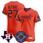 H.Astros #27 Jose Altuve Player Orange City Connect Texas Patch Vapor Premier Limited Elite Home Fdoa Stitched Jerseys