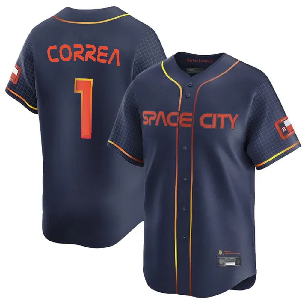 H.Astros #1 Carlos Correa Player Navy City Connect Home Limited Fdoa Stitched Jerseys