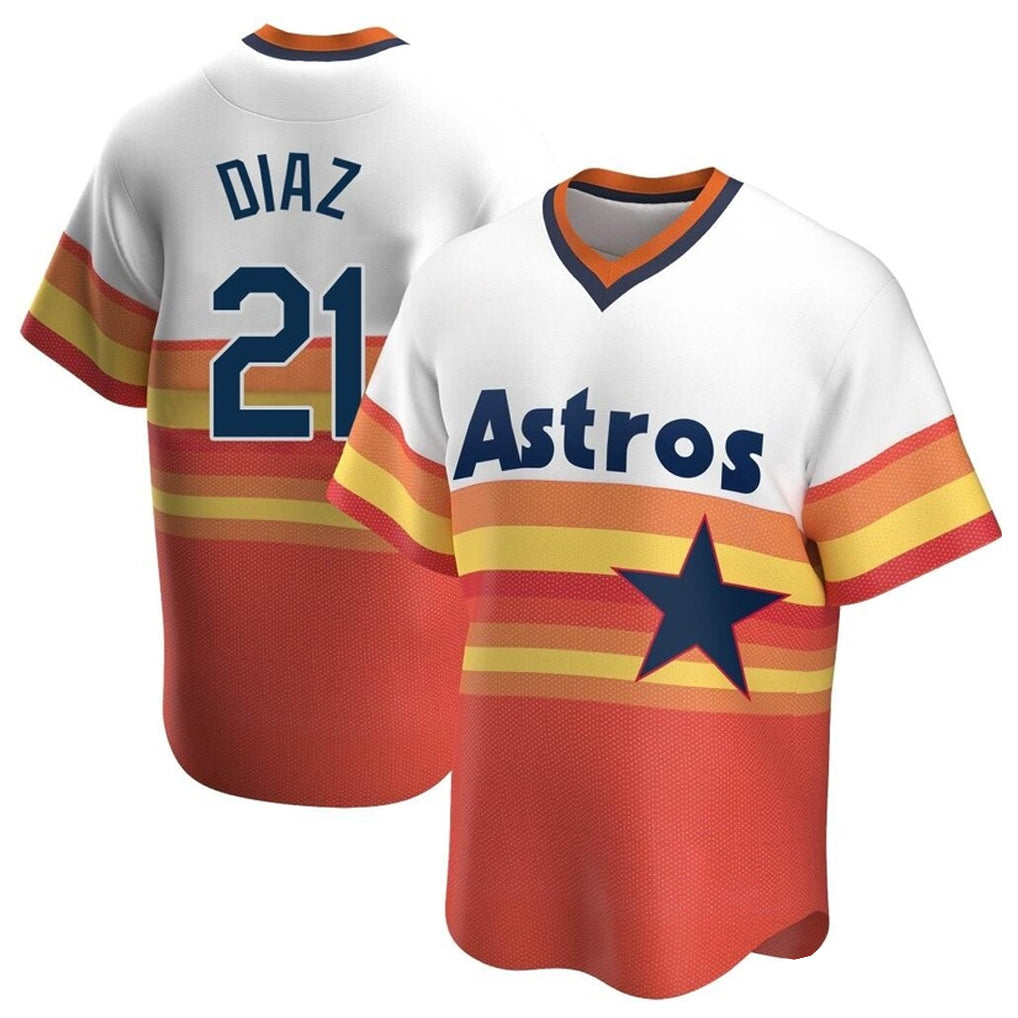 H.Astros #21 Yainer Diaz Player Rainbow Cooperstown Collection T-shirt Fdoa Stitched Jerseys
