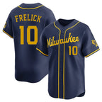 M.Brewers #10 Sal Frelick Player Navy Home Limited Fdoa Stitched Jerseys