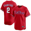 P.Phillies #2 Justin Crawford Player Red Home Limited Fdoa Stitched Jerseys