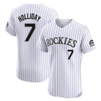 C.Rockies #7 Matt Holliday Player White Limited Elite Home Fdoa Stitched Jerseys