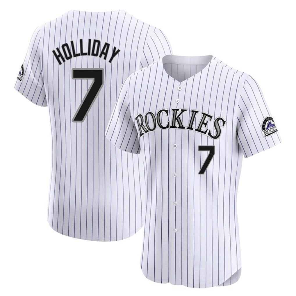 C.Rockies #7 Matt Holliday Player White Limited Elite Home Fdoa Stitched Jerseys