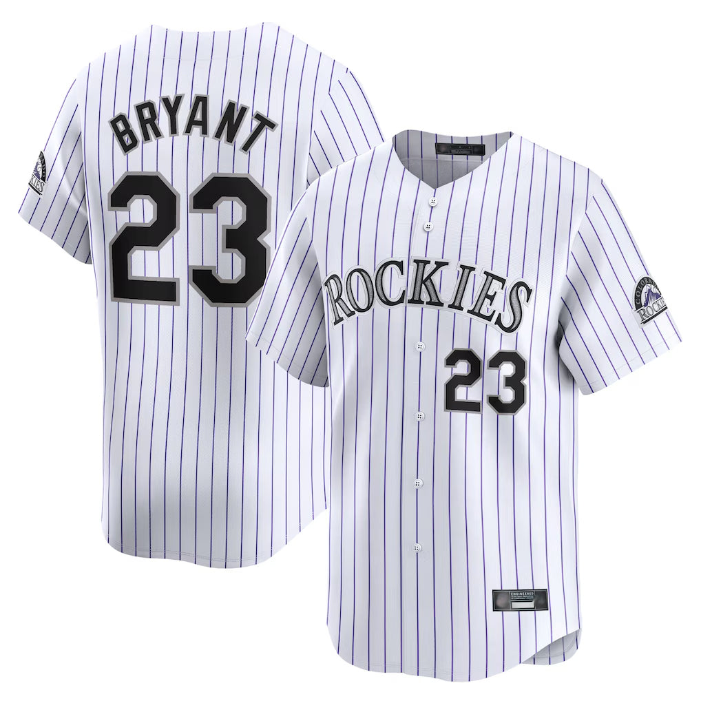 C.Rockies #23 Kris Bryant Player White Limited Home Fdoa Stitched Jerseys