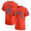 H.Astros #21 Yainer Diaz Player Orange Home Limited Elite Fdoa Stitched Jerseys