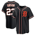 D.Tigers #23 Kirk Gibson Player Black Fashion Out Home Game Fdoa Stitched Jerseys