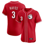C.Reds #3 Ke'Bryan Hayes Player Red Limited Elite Home Game Fdoa Stitched Jerseys