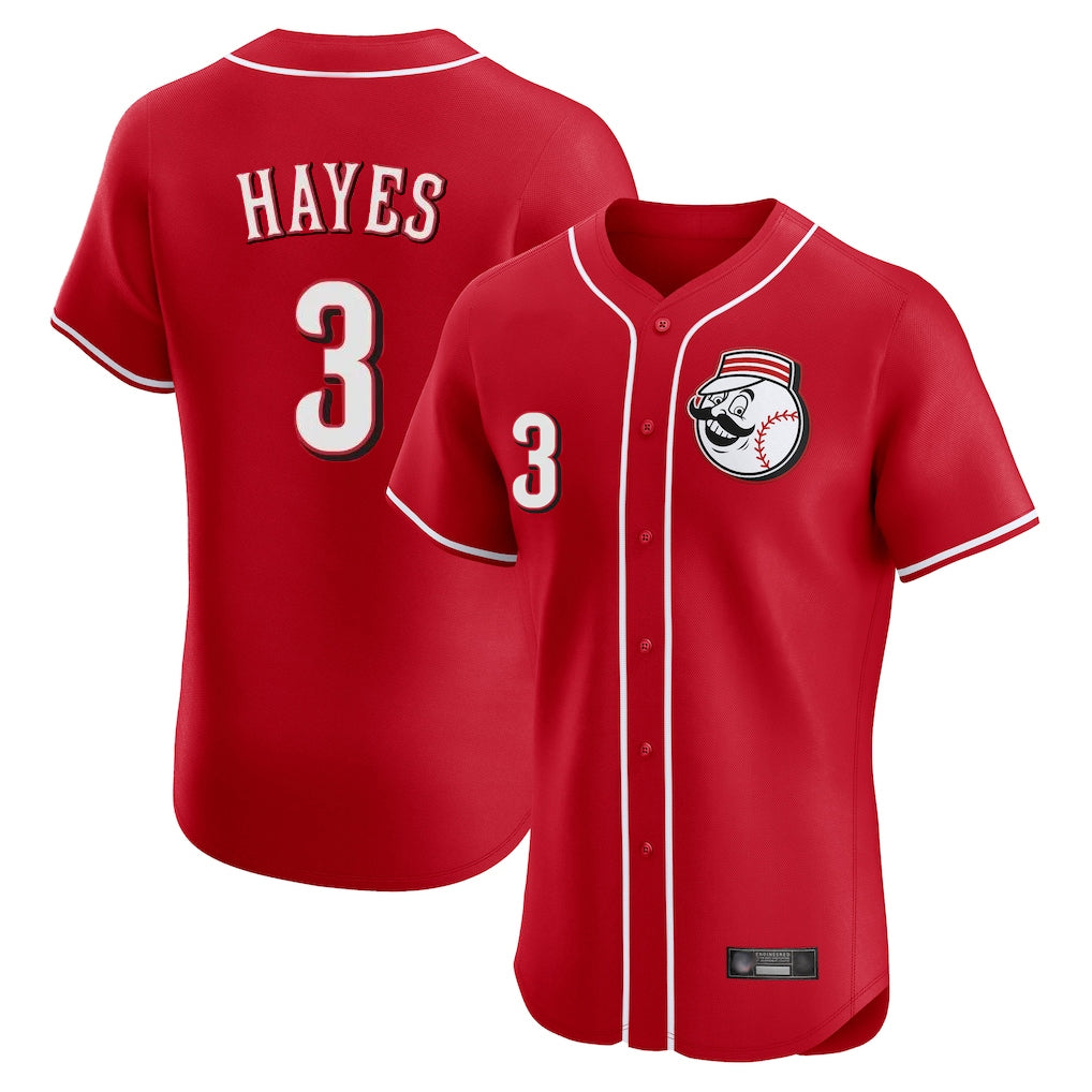 C.Reds #3 Ke'Bryan Hayes Player Red Limited Elite Home Game Fdoa Stitched Jerseys