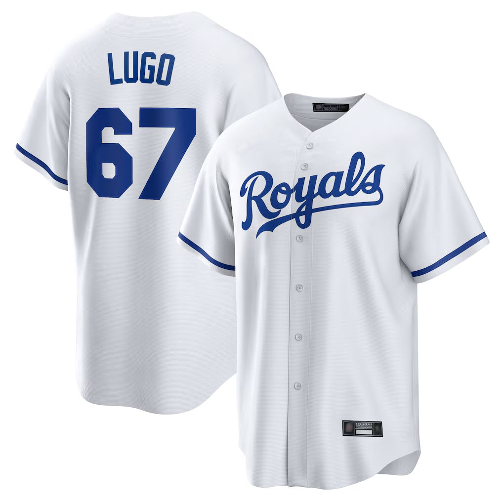 KC.Royals #67 Seth Lugo Player White Home Game Fdoa Stitched Jerseys