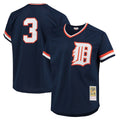 D.Tigers #3 Alan Trammell Player Navy Mitchell & Ness 1984 Mesh Batting Practice  T-shirt Fdoa Stitched Jerseys