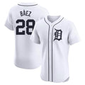 D.Tigers #28 Javier B¨¢ez Player White Limited Elite Home Fdoa Stitched Jerseys
