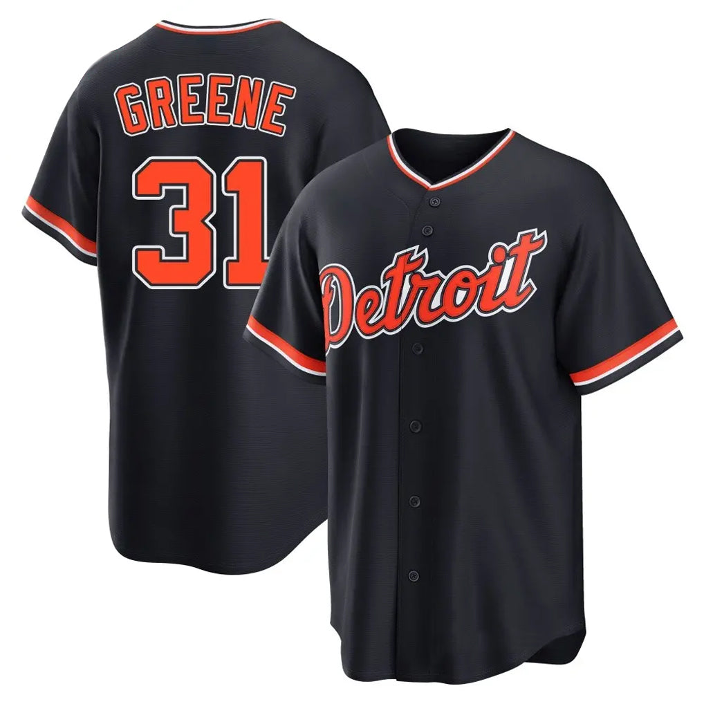 D.Tigers #31 Riley Greene Player Navy Home Game Fdoa Stitched Jerseys