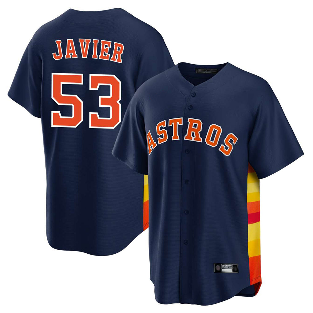 H.Astros #53 Cristian Javier Player Navy Home Game Fdoa Stitched Jerseys