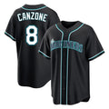 S.Mariners #8 Dominic Canzone Player Black Fashion Home Limited Fdoa Stitched Jerseys