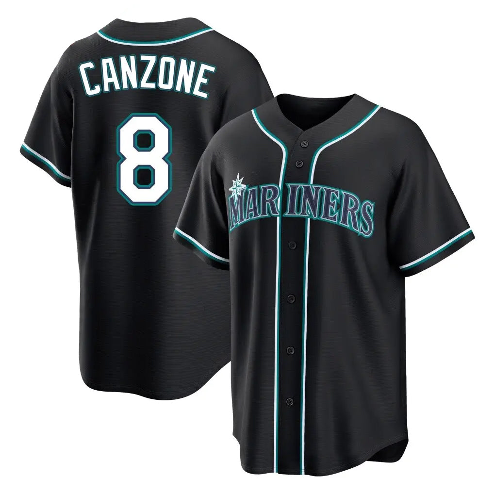 S.Mariners #8 Dominic Canzone Player Black Fashion Home Limited Fdoa Stitched Jerseys