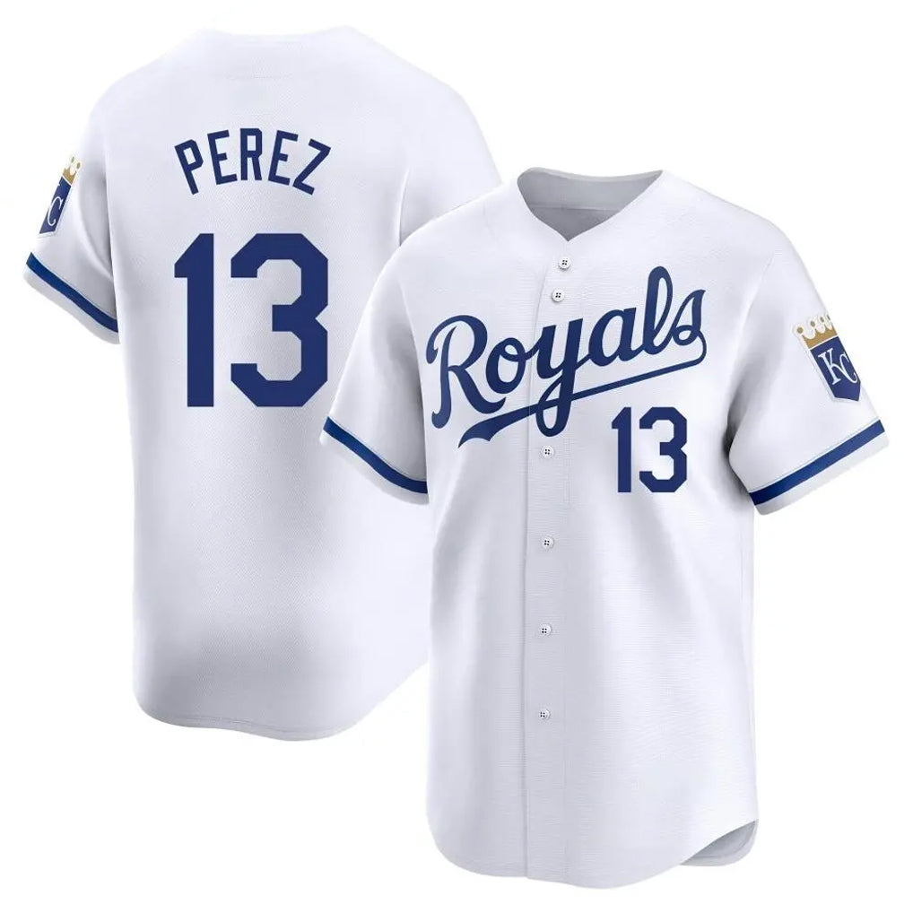 KC.Royals #13 Salvador Perez Player White Alt Limited Home Fdoa Stitched Jerseys