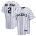 C.Rockies #2 Tyler Freeman Player White Game Home Fdoa Stitched Jerseys