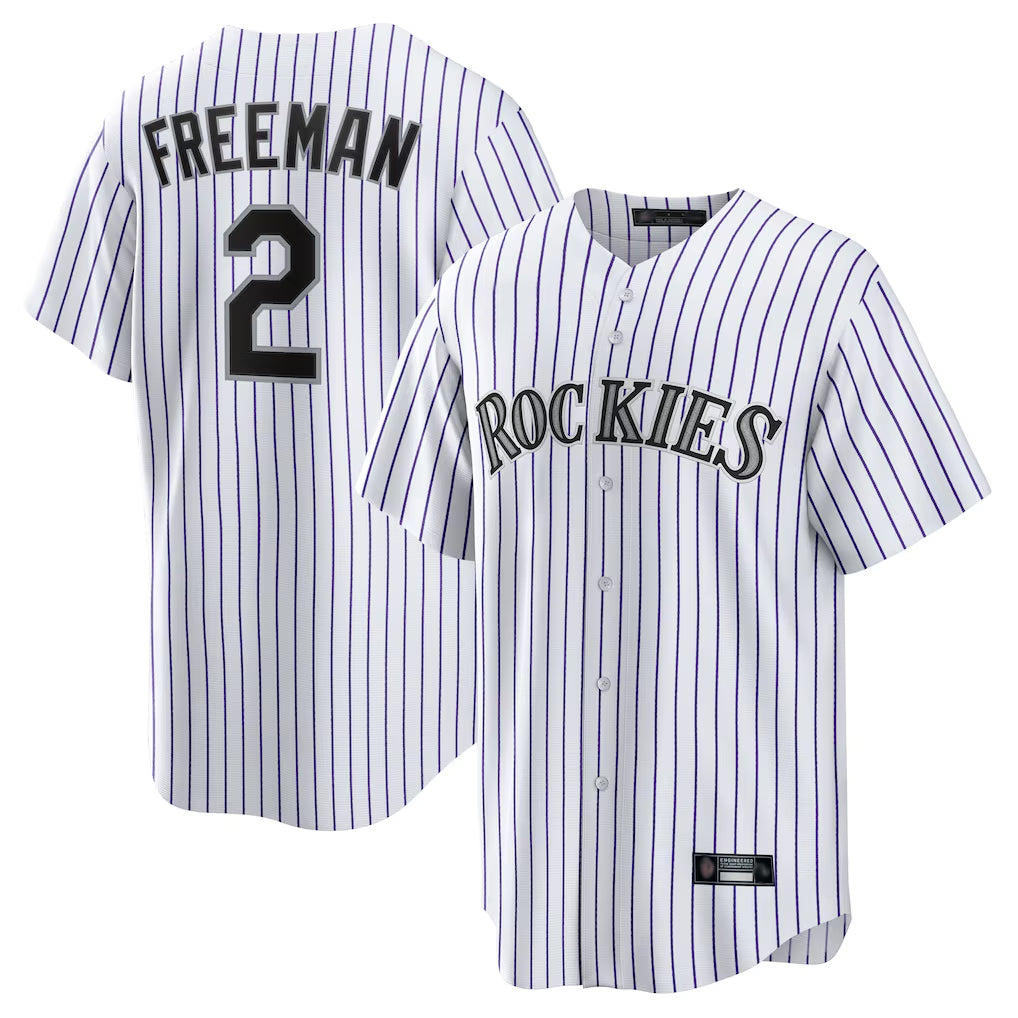 C.Rockies #2 Tyler Freeman Player White Game Home Fdoa Stitched Jerseys