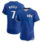 M.Twins #7 Joe Mauer Player Royal City Connect Limited Elite Home Fdoa Stitched Jerseys
