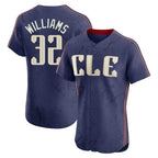 C.Guardians #32 Gavin Williams Player Navy City Connect Limited Elite Home Fdoa Stitched Jerseys