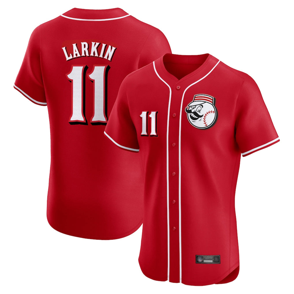 C.Reds #11 Barry Larkin Player Red Limited Elite Home Game Fdoa Stitched Jerseys